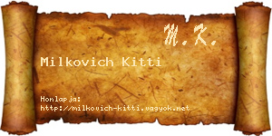 Milkovich Kitti névjegykártya